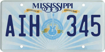 MS license plate AIH345
