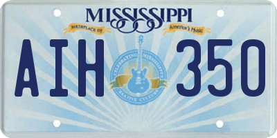 MS license plate AIH350