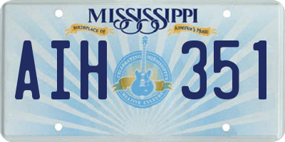 MS license plate AIH351