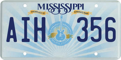 MS license plate AIH356