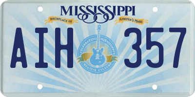 MS license plate AIH357