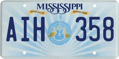 MS license plate AIH358