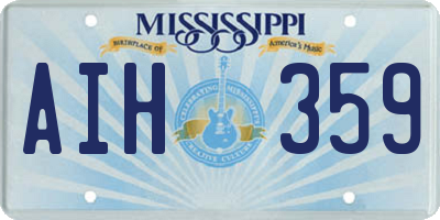 MS license plate AIH359