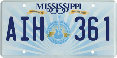 MS license plate AIH361