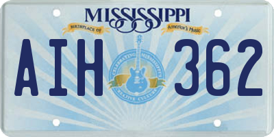MS license plate AIH362