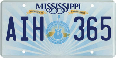 MS license plate AIH365