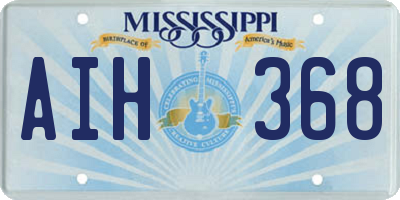 MS license plate AIH368