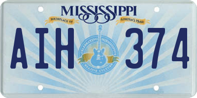 MS license plate AIH374