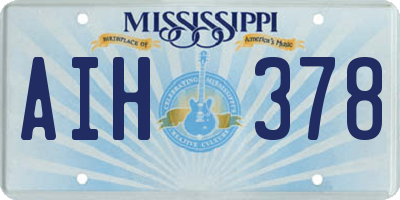 MS license plate AIH378