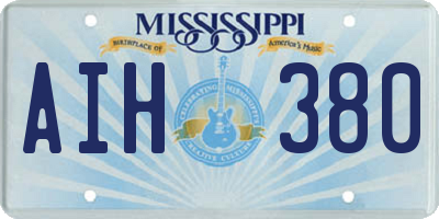 MS license plate AIH380