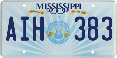 MS license plate AIH383