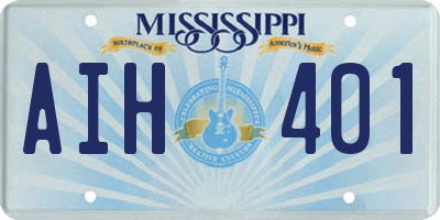MS license plate AIH401