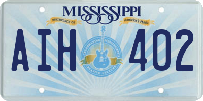 MS license plate AIH402
