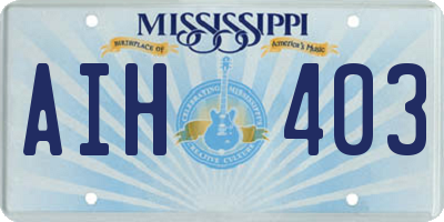 MS license plate AIH403