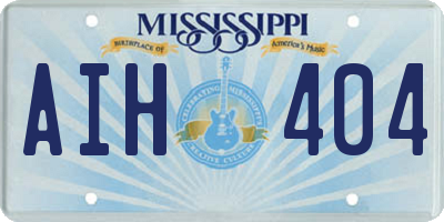 MS license plate AIH404