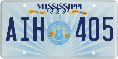 MS license plate AIH405