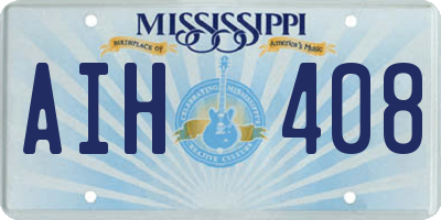 MS license plate AIH408