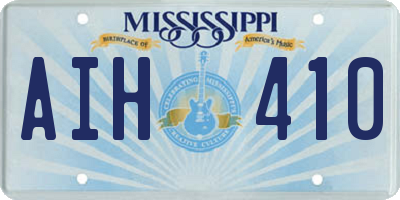 MS license plate AIH410