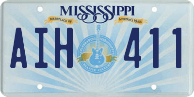MS license plate AIH411
