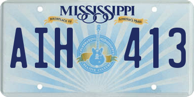 MS license plate AIH413