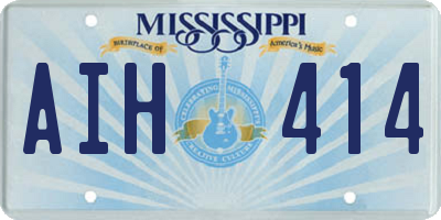 MS license plate AIH414