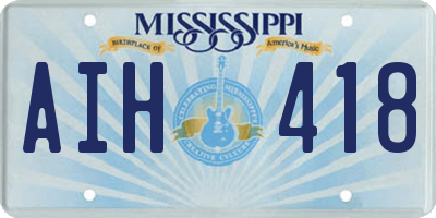 MS license plate AIH418