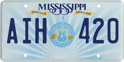 MS license plate AIH420