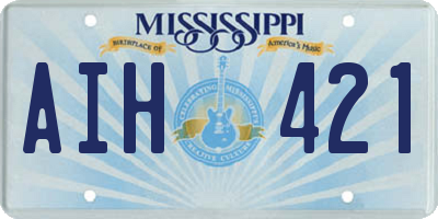 MS license plate AIH421