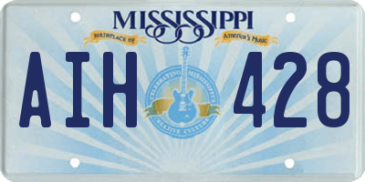 MS license plate AIH428