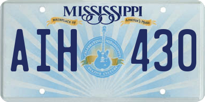 MS license plate AIH430