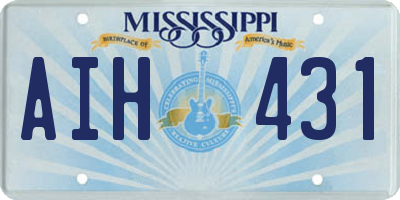 MS license plate AIH431