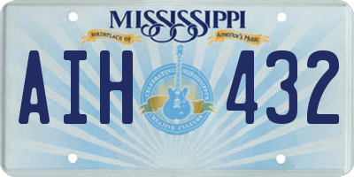 MS license plate AIH432