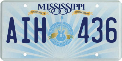 MS license plate AIH436