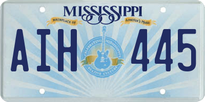 MS license plate AIH445