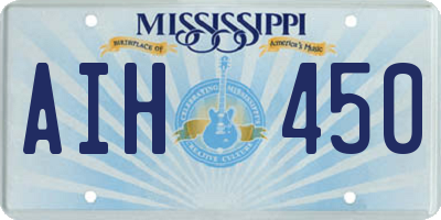 MS license plate AIH450