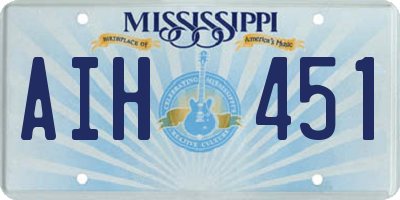 MS license plate AIH451