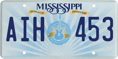 MS license plate AIH453