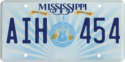 MS license plate AIH454