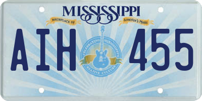 MS license plate AIH455