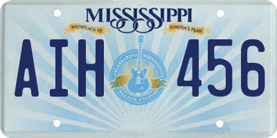 MS license plate AIH456