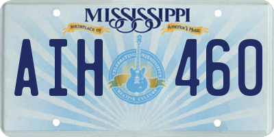 MS license plate AIH460
