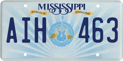 MS license plate AIH463