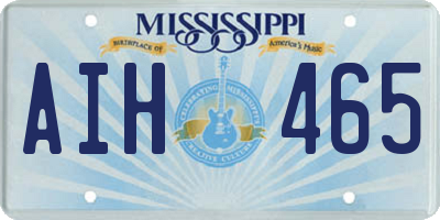 MS license plate AIH465