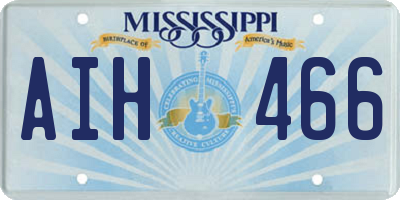 MS license plate AIH466