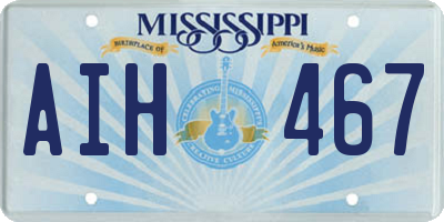 MS license plate AIH467