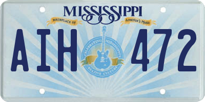 MS license plate AIH472