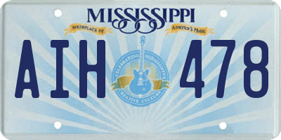 MS license plate AIH478