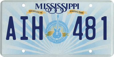 MS license plate AIH481