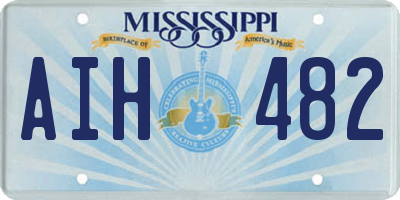 MS license plate AIH482