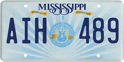 MS license plate AIH489